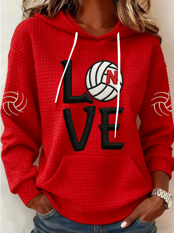 Red Nebraska Volleyball Hoodie Game Day Merch Gifts For Sister Red Nebraska Volleyball Hoodie Game Day Merch Gifts For Sister