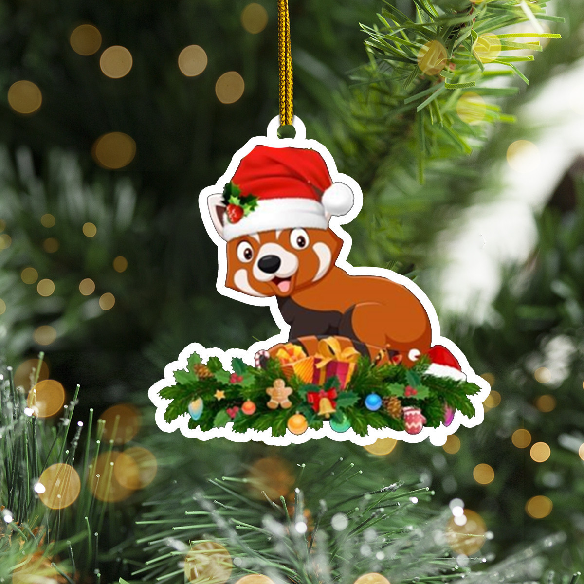 Red Panda Christmas Ornament Cute Funny Animal Ornament Xmas Tree Decorated 2024