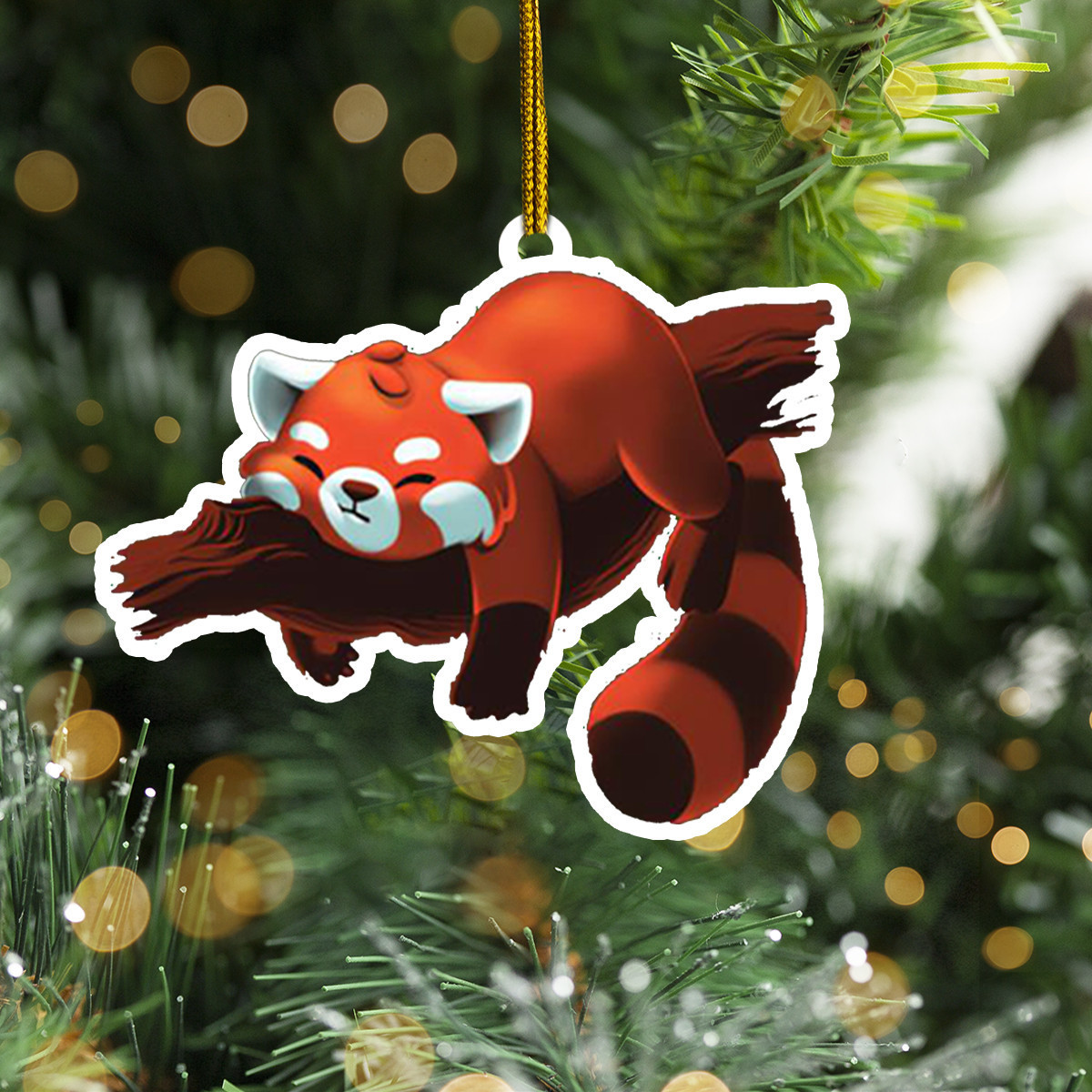 Red Panda Ornament Cute Animal Christmas Ornament Hanging Xmas Tree Decorations