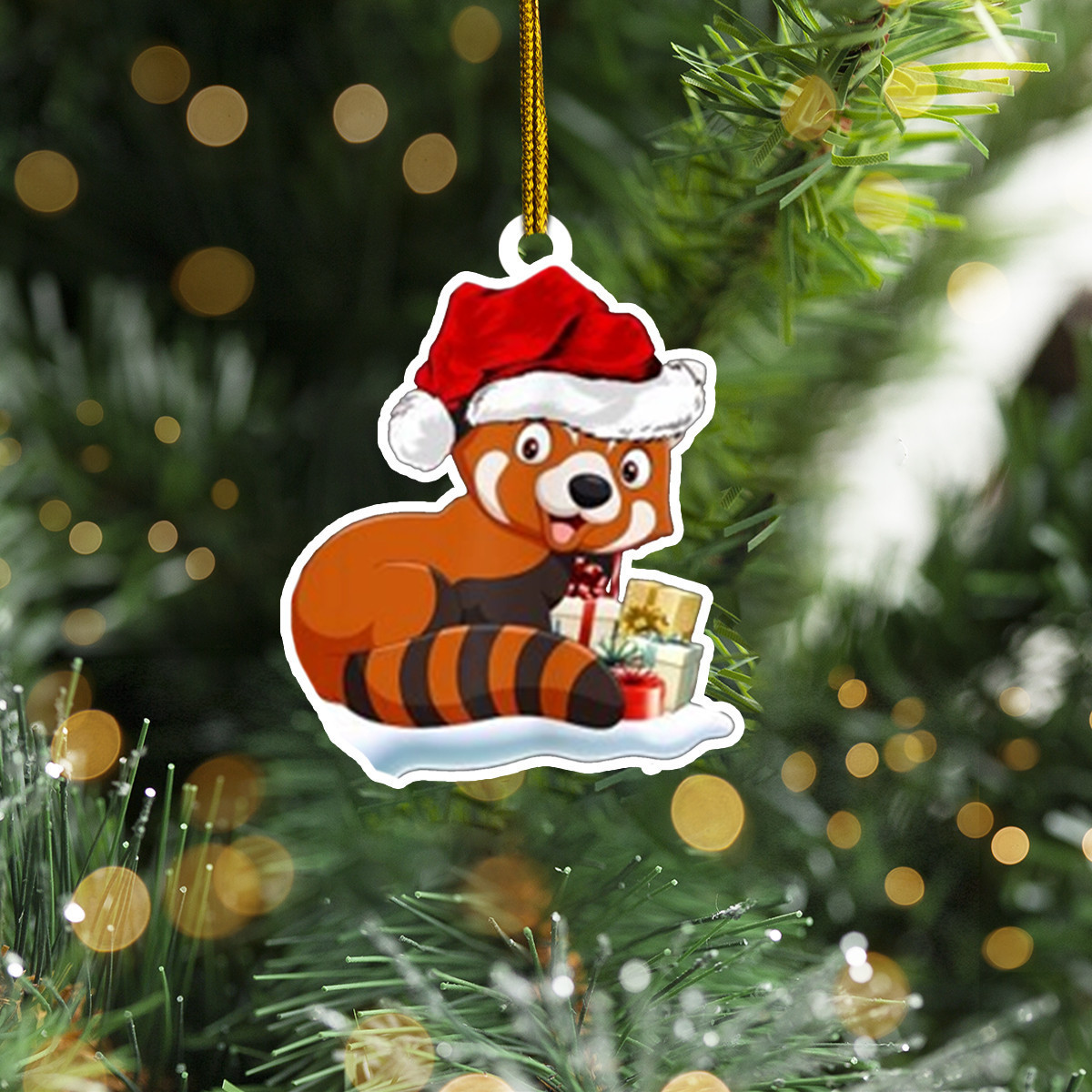 Red Panda Ornament Cute Animal Christmas Tree Ornament Hanging Christmas Decor