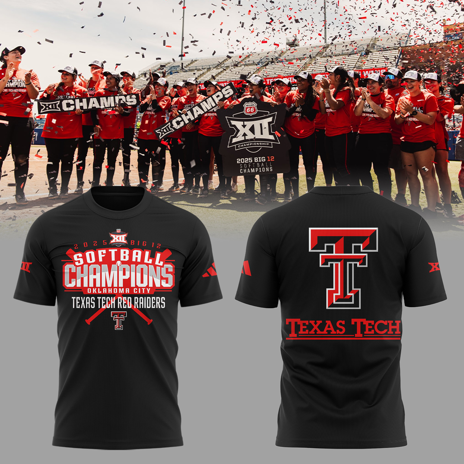 Red Raiders Softball Champion Big12 2025 T-Shirt Best Gifts For Softball Fans