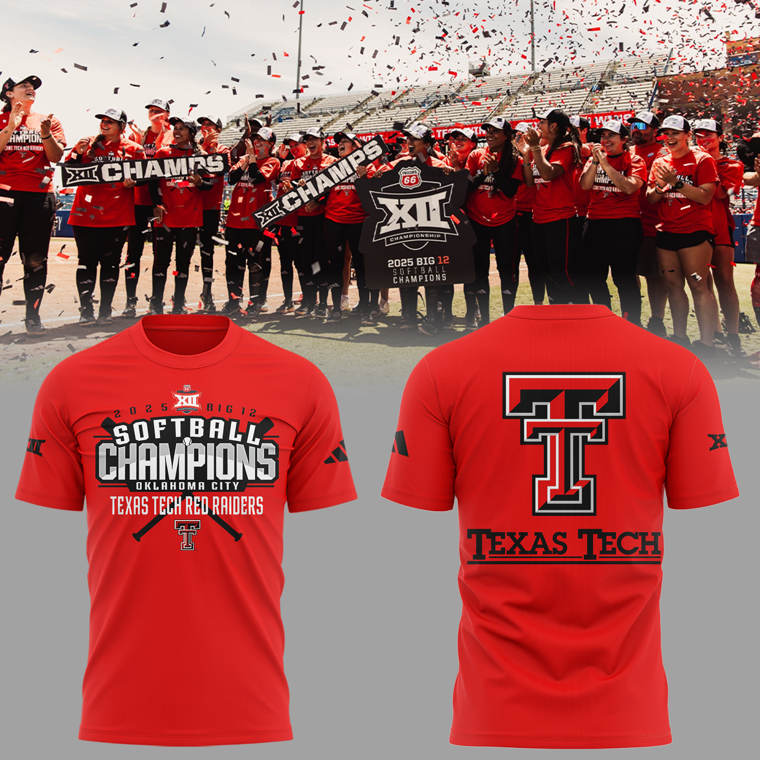 Red Raiders Softball Champion Big12 2025 T-Shirt Best Gifts For Softball Players
