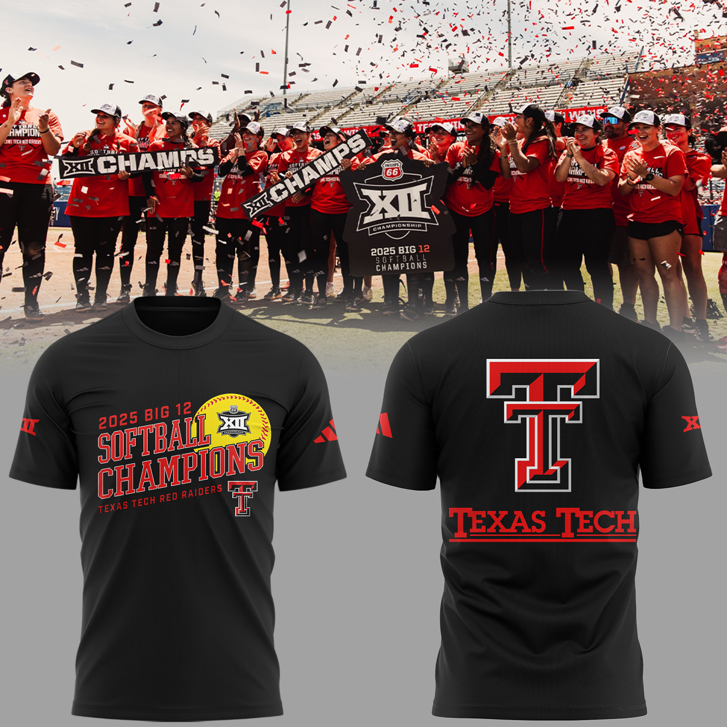 Red Raiders Softball Champion Big12 2025 T-Shirt Gifts To Give Softball Players