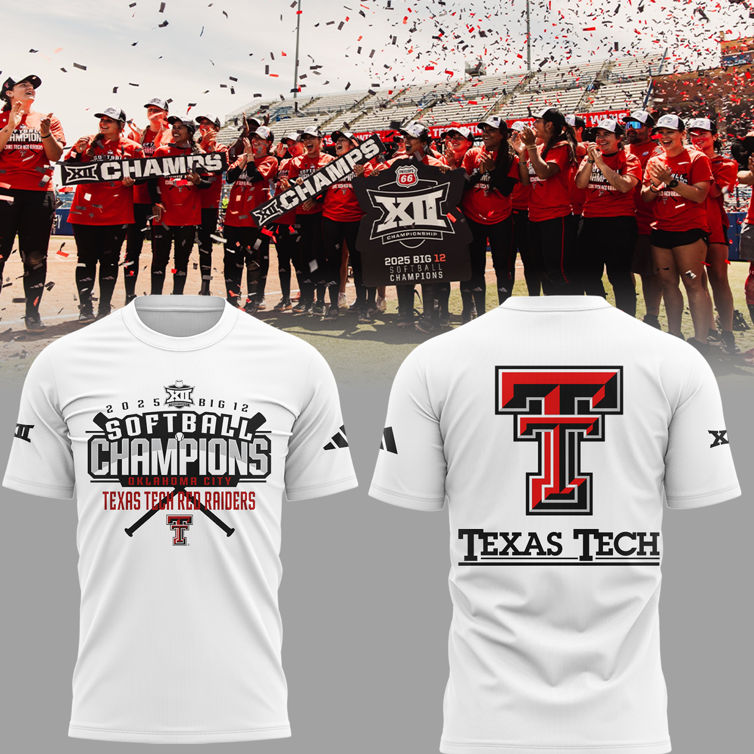 Red Raiders Softball Champion Big12 2025 T-Shirt Unique Gifts For Softball Players