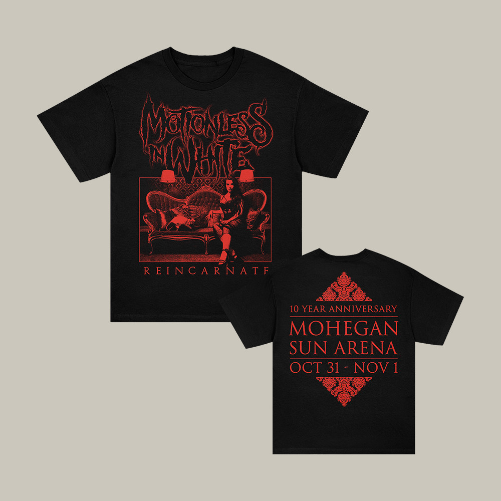 Red Reincarnate Year Apocalypse Fest T-Shirt Motionless In White Merch Music Concert Fan Gift
