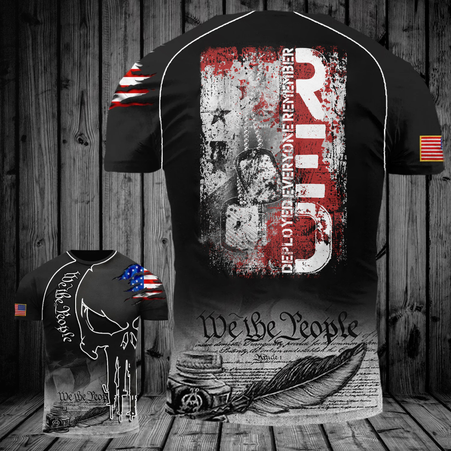 RED Remember Everyone Deployed Shirt Mens Red Friday Shirts Veteran Dog Tag