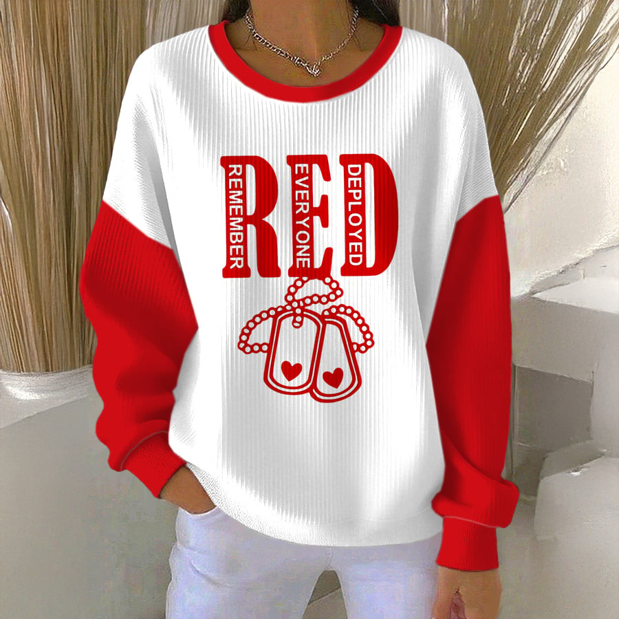 RED Remember Everyone Deployed Sweatshirt On Friday We Wear Red Apparel Veteran Gift For Her