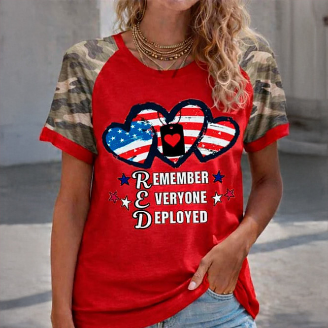 RED Remember Everyone Deployed T-Shirt Military Appreciation Month Clothes Gift For Veteran's Day