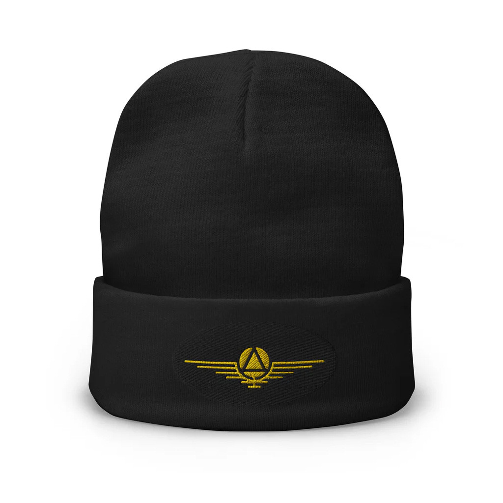 Red Rising Merch Gold Sigil Embroidered Beanie Birthday Present For Dad