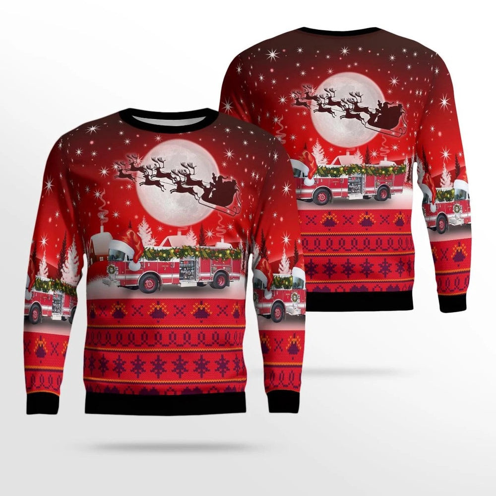 Red River New Mexico Red River Fire Department AOP Ugly Sweater Unisex Christmas Gift