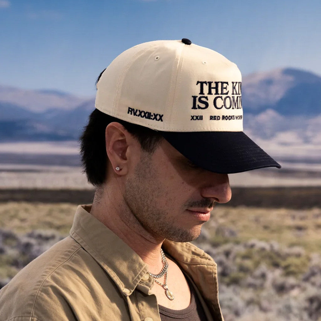 Red Rocks Merch TKIC Hat The King Is Coming Embroidered Hat Gifts For Him Red Rocks Merch TKIC Hat The King Is Coming Embroidered Hat Gifts For Him