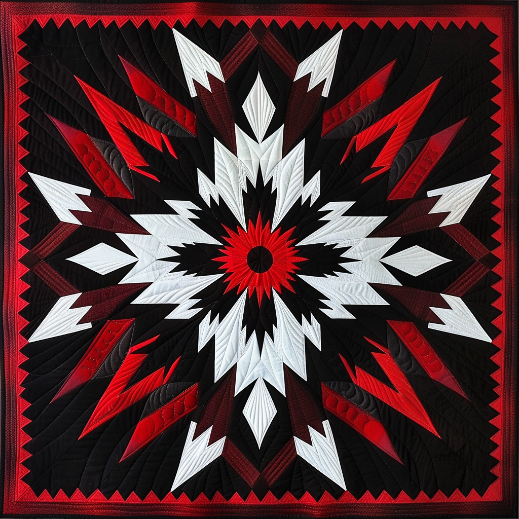 Red Sky Tradition Quilted Blanket Native American Indian Gifts