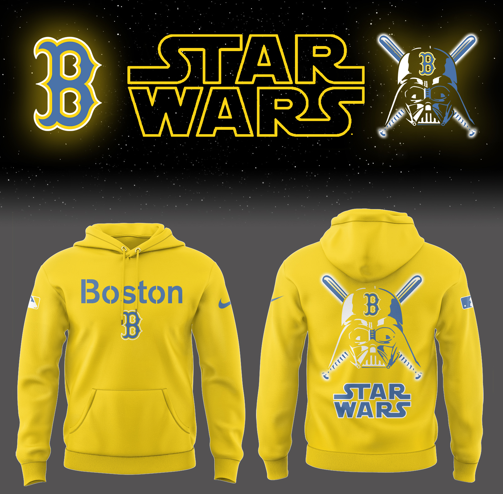 Red Sox Baseball 2025 Red Sox x Star Wars City Connect Hoodie Baseball Father's Day Gifts