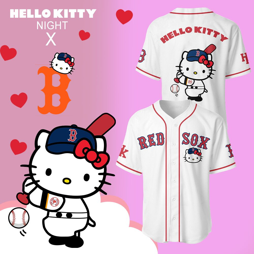 Red Sox x Hello Kitty Night Jersey Gift For Baseball Lover