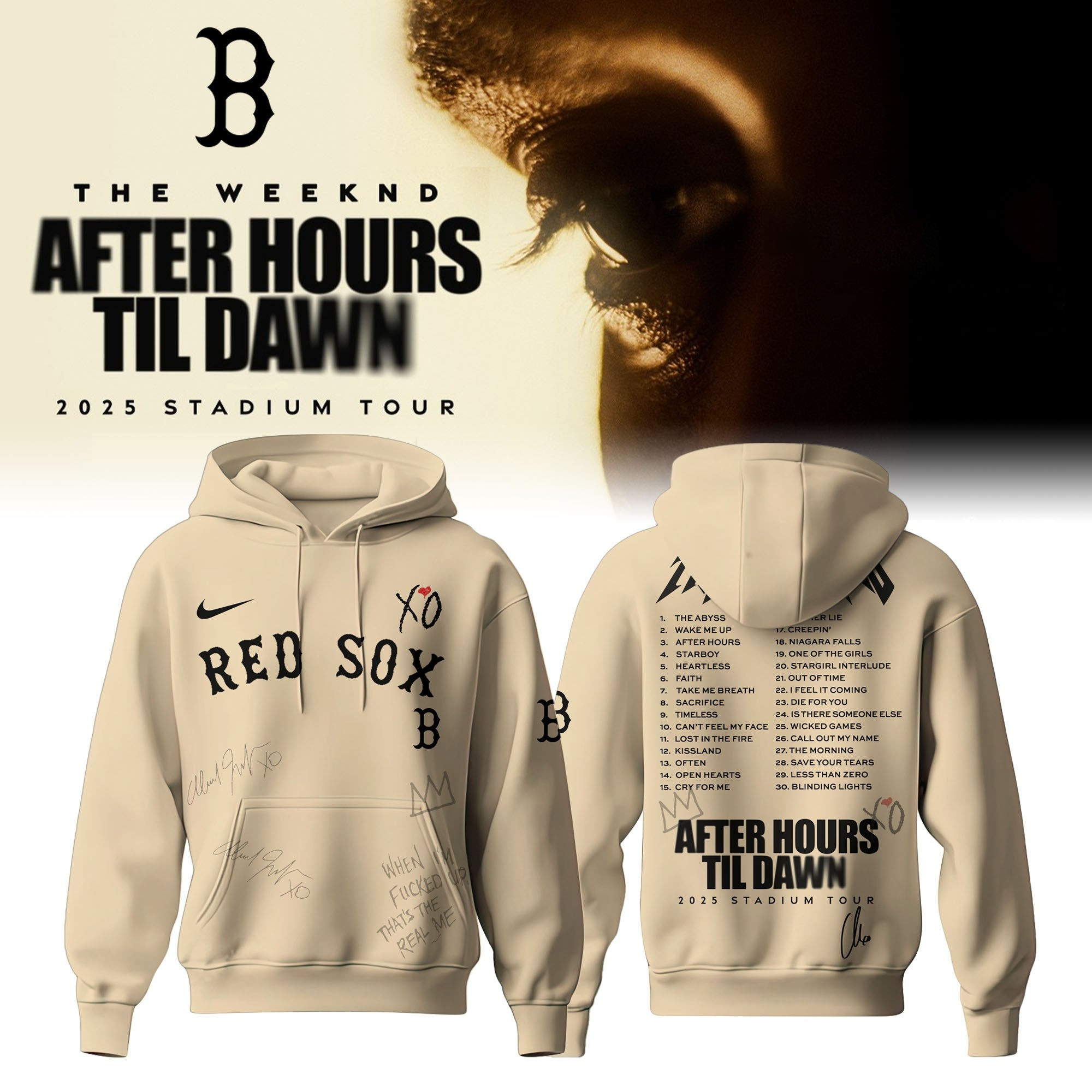 Red Sox x The Weeknd After Hours Til Dawn Hoodie Presents For Music Lovers