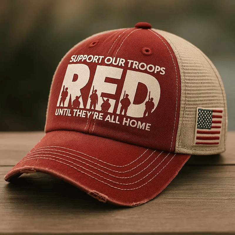 RED Support Our Troops Until They're All Home Memorial Cap Gift For Red Fridays
