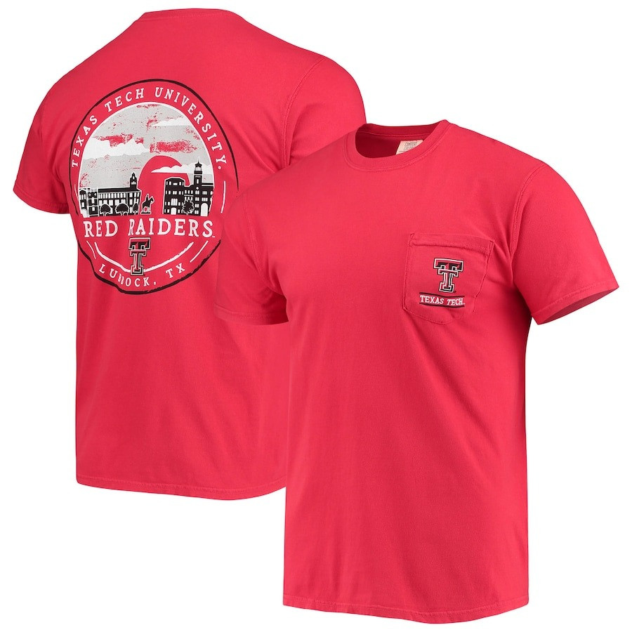Red Texas Tech Red Raiders Circle Campus Scene T-Shirt Red Texas University Shirt Merch