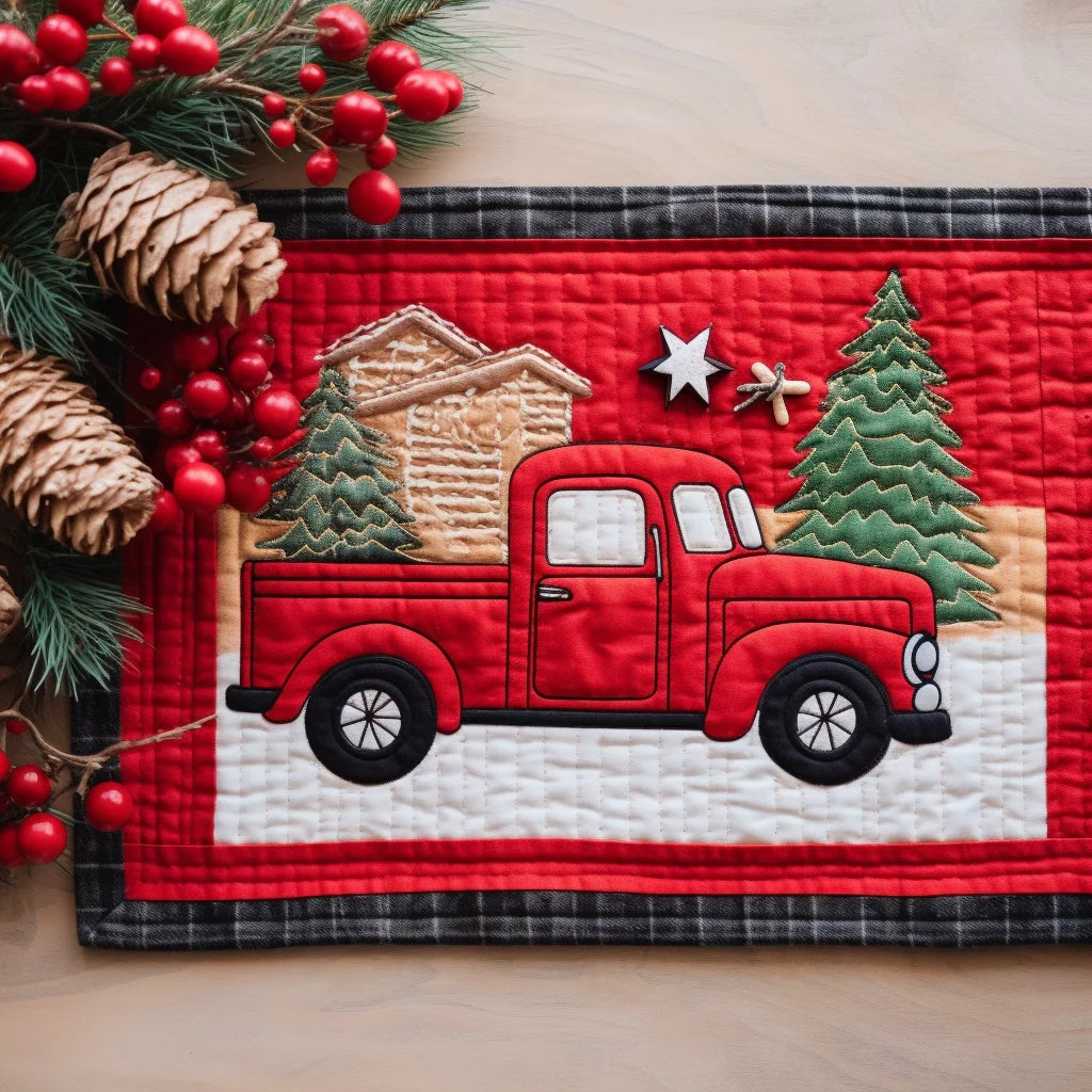 Red Truck Christmas Quilted Placemat Modern Placemats Great Gifts For Mom