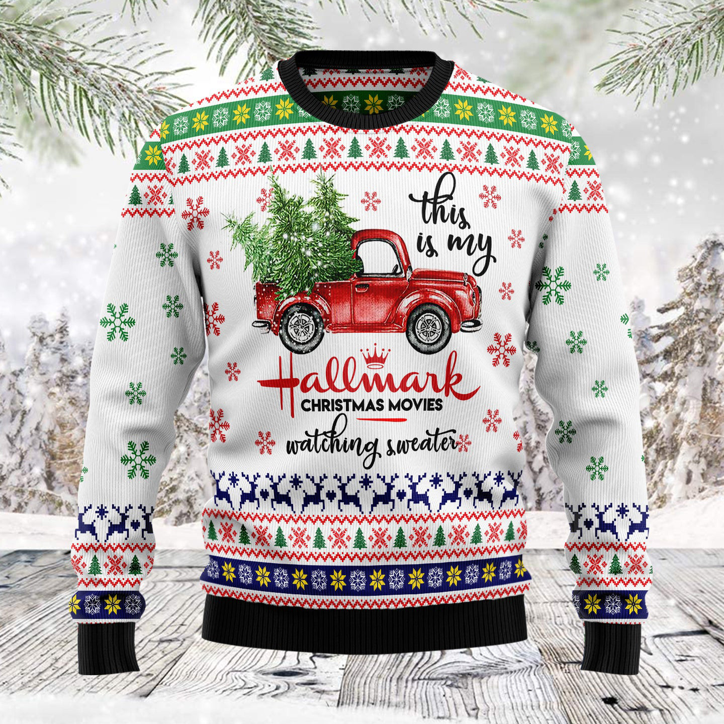 Red Truck Ugly Christmas Sweater Xmas Clothing Christmas Gifts For Truck Lovers