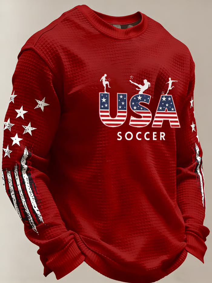 Red USA 2026 Soccer Long Sleeve T-Shirt Game Day Apparel Present For Soccer Lovers