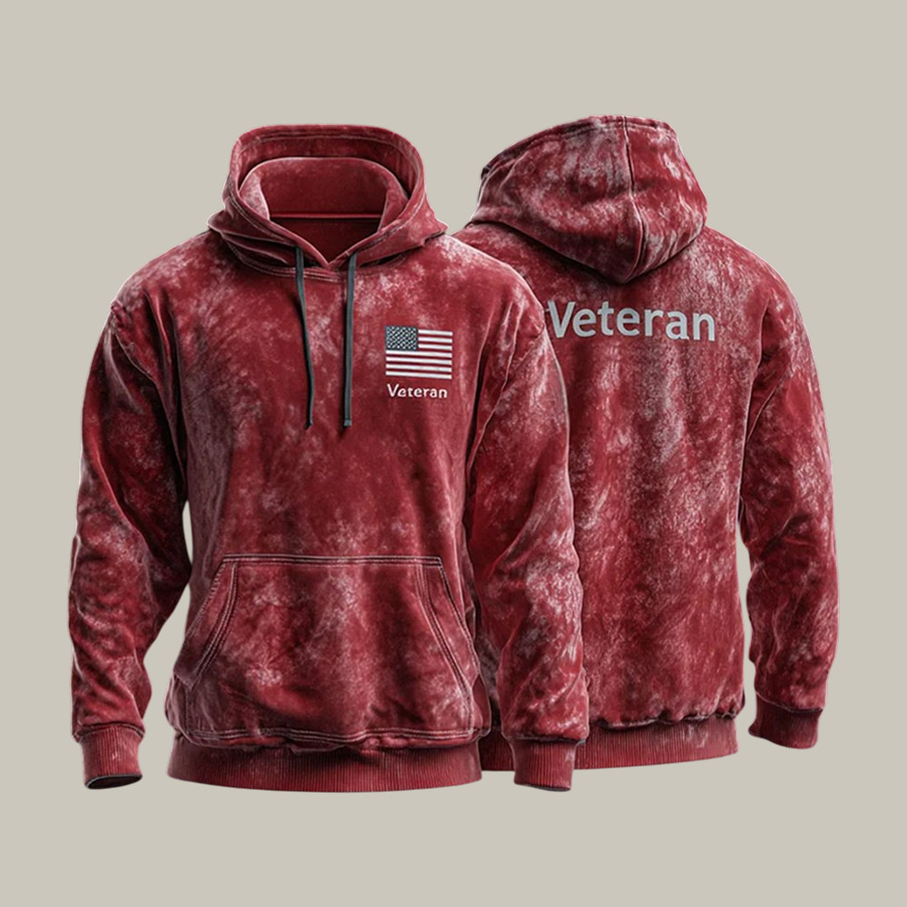 RED Veteran Vintage Hoodie Remember Everyone Deployed Apparel Present For Dad