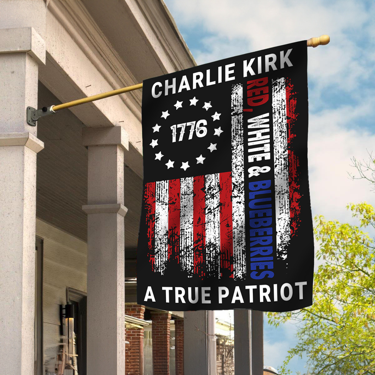 Red White & Blueberries Merch Flag Charlie Kirk A True Patriot 1776 Ideas Gifts For Patriotics