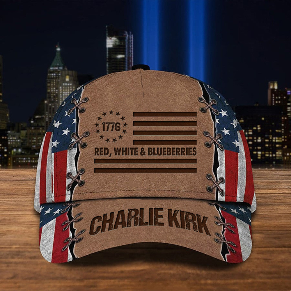 Red White & Blueberries Merch Hat Charlie Kirk Remembrance Ideas Baseball Cap