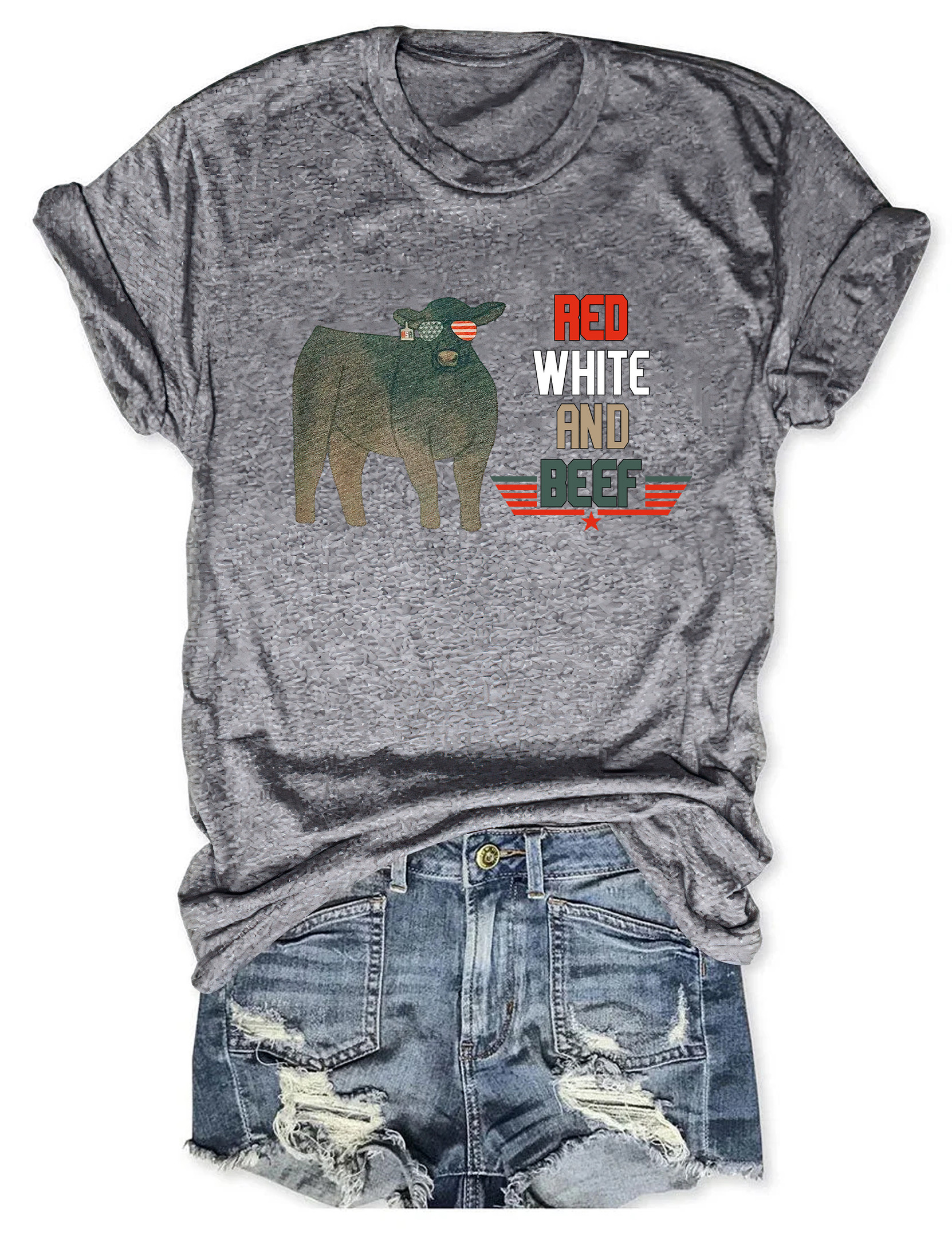 Red White And Beef Cattle T-Shirt Animal Themed Trendy Shirt Best Gifts For Women