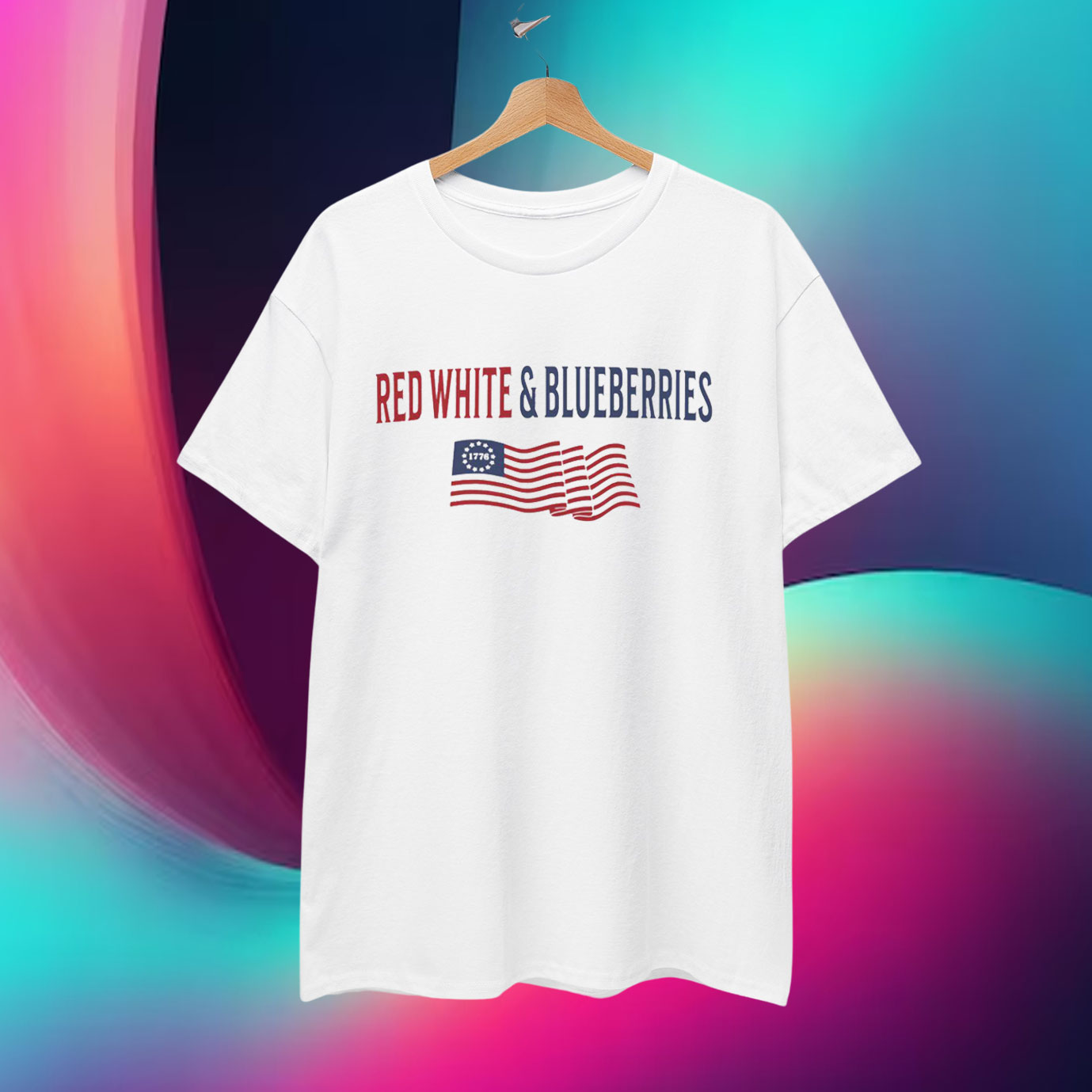 Red White and Blueberries America 1776 T-Shirt