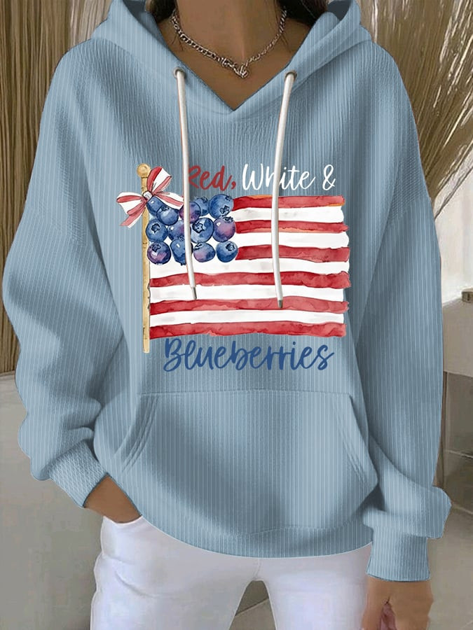 Red White And Blueberries Casual Sweatshirt Best Proud Charlie Kirk Freedom Clothing