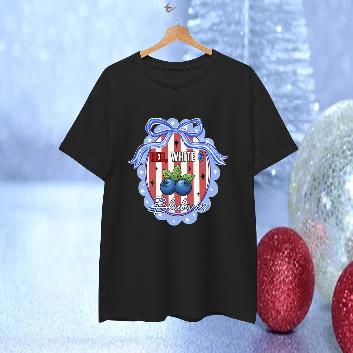 Red, White And  Blueberries Flag T-Shirt