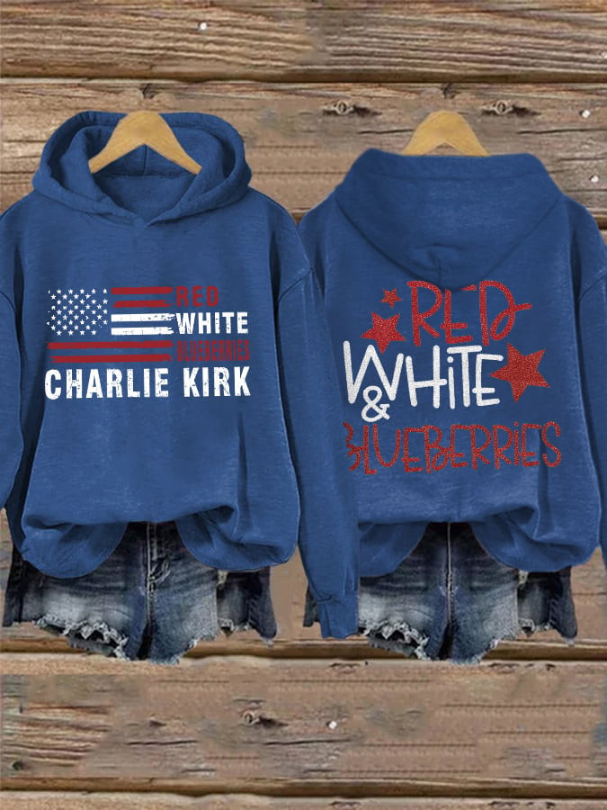 Red White And Blueberries Hoodie Charlie Kirk USA Flag Charlie Kirk 47 Merchandise
