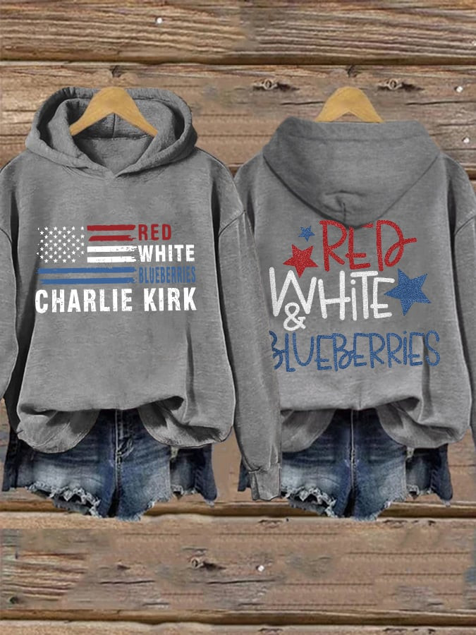 Red White And Blueberries Hoodie Charlie Kirk USA Flag Charlie Kirk Merchandise