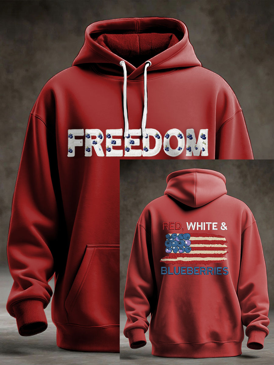 Red White And Blueberries Hoodie Freedom For Charlie Kirk 1993 2025 Unique Charlie Kirk Merch