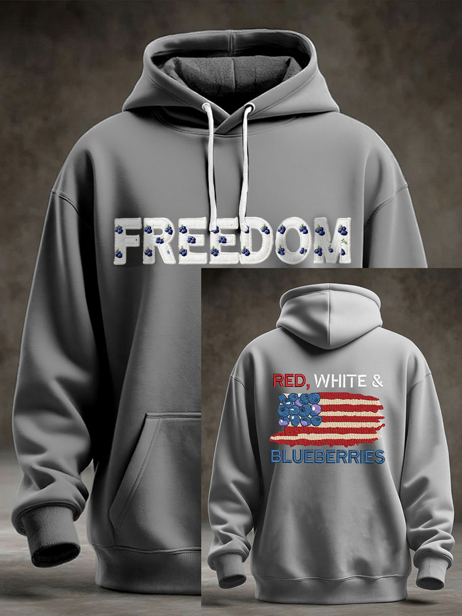 Red White And Blueberries Hoodie Freedom For Charlie Kirk 2025 Best Charlie Kirk Merch