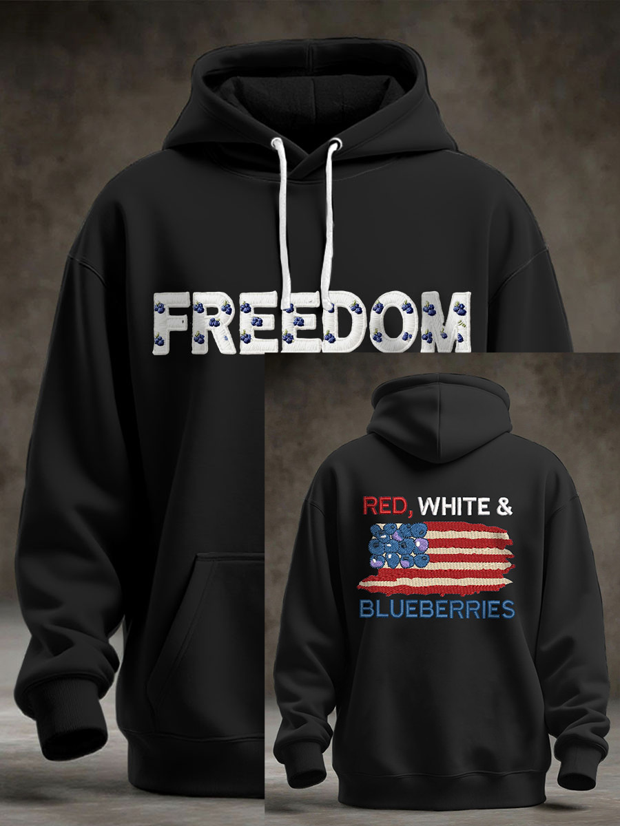 Red White And Blueberries Hoodie Freedom For Charlie Kirk 2025 Cool Charlie Kirk Merch