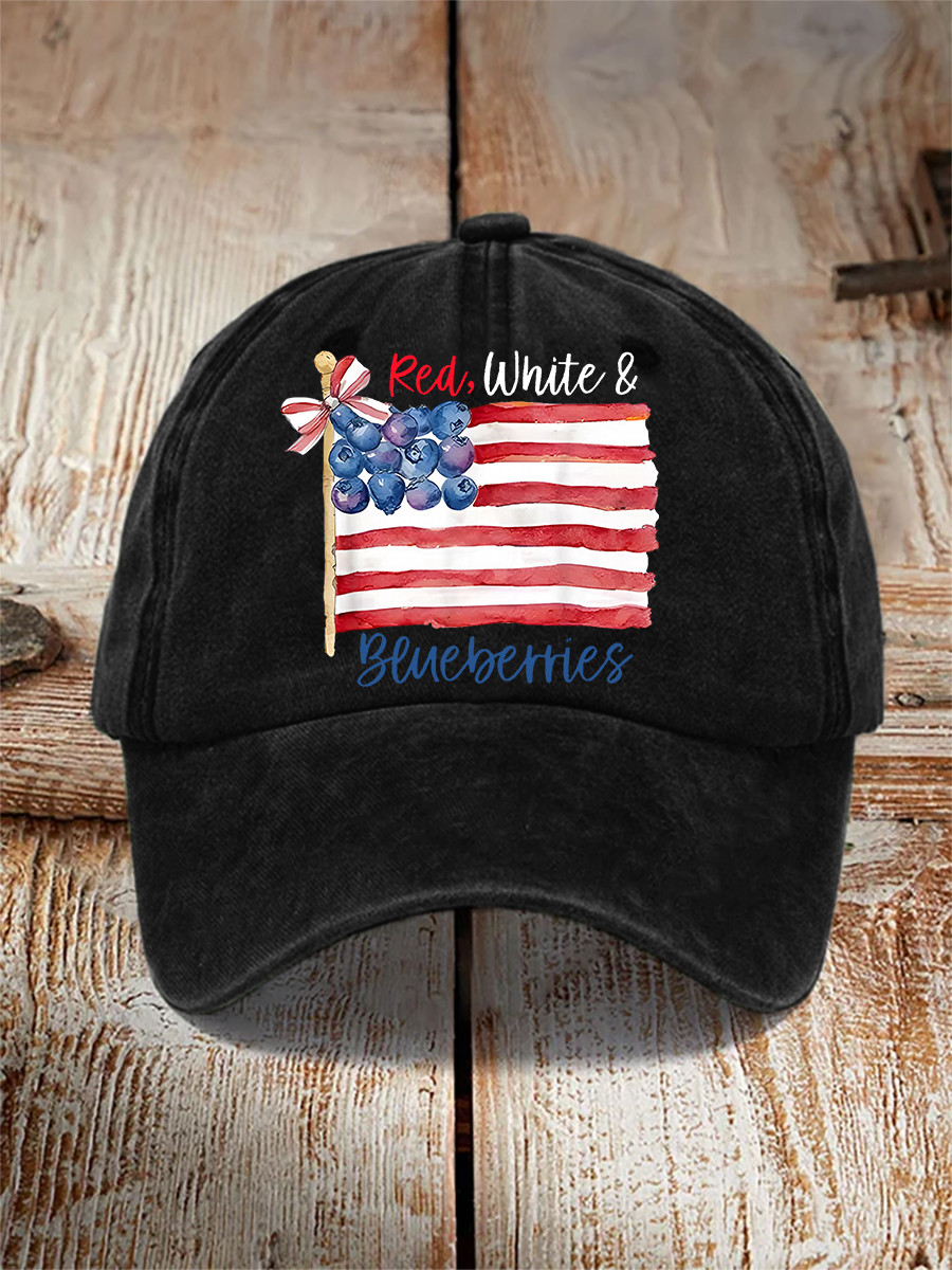 Red White And Blueberries Merch Black Hat US Flag Blueberries Freedom Charlie Kirk 47 Wore