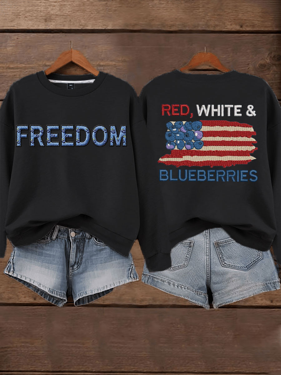 Red White And Blueberries Merch Black Sweatshirt Blueberry Flag 2025 I Am Charlie T Shirt