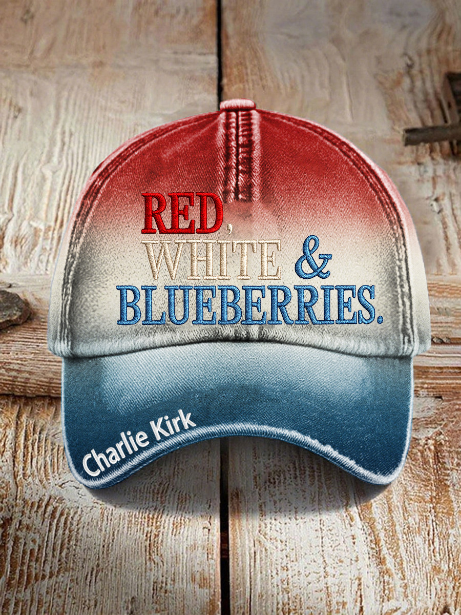 Red White And Blueberries Merch Hat Charlie Kirk Freedom RIP 1993 2025 Baseball Cap