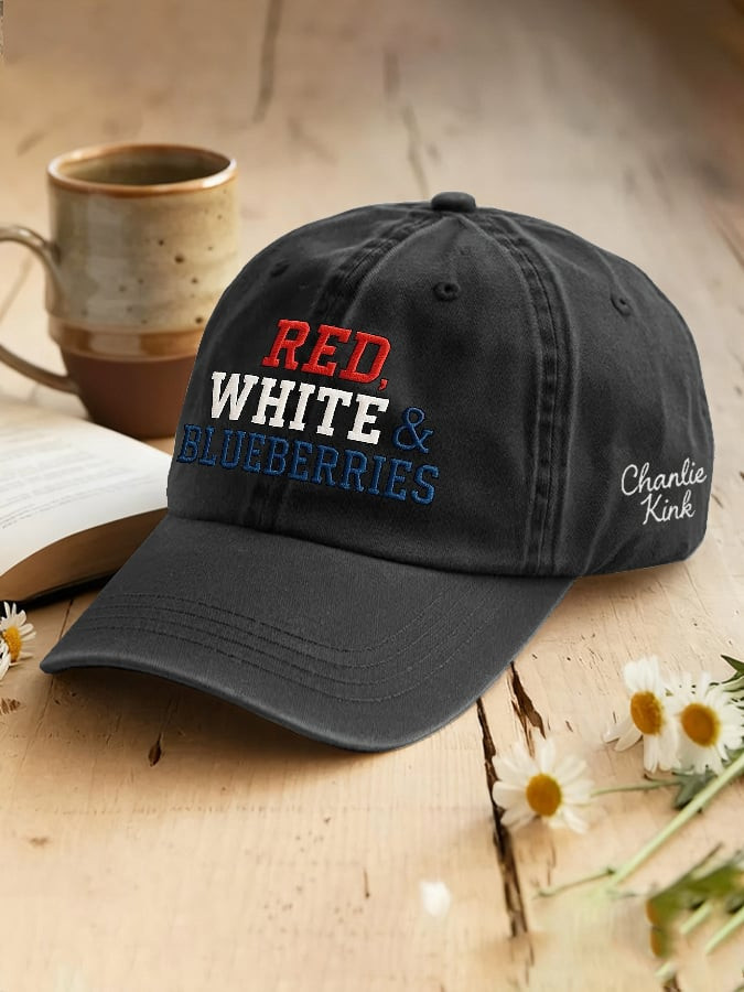 Red White And Blueberries Merch Hat Charlie Kirk RIP Freedom TPUSA Baseball Cap For Casual Wear