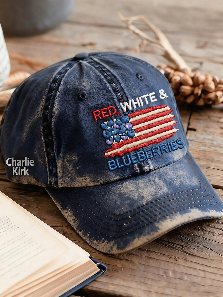Red White And Blueberries Merch Hat Freedom Charlie Kirk U.S Flag Best Supporters Apparel
