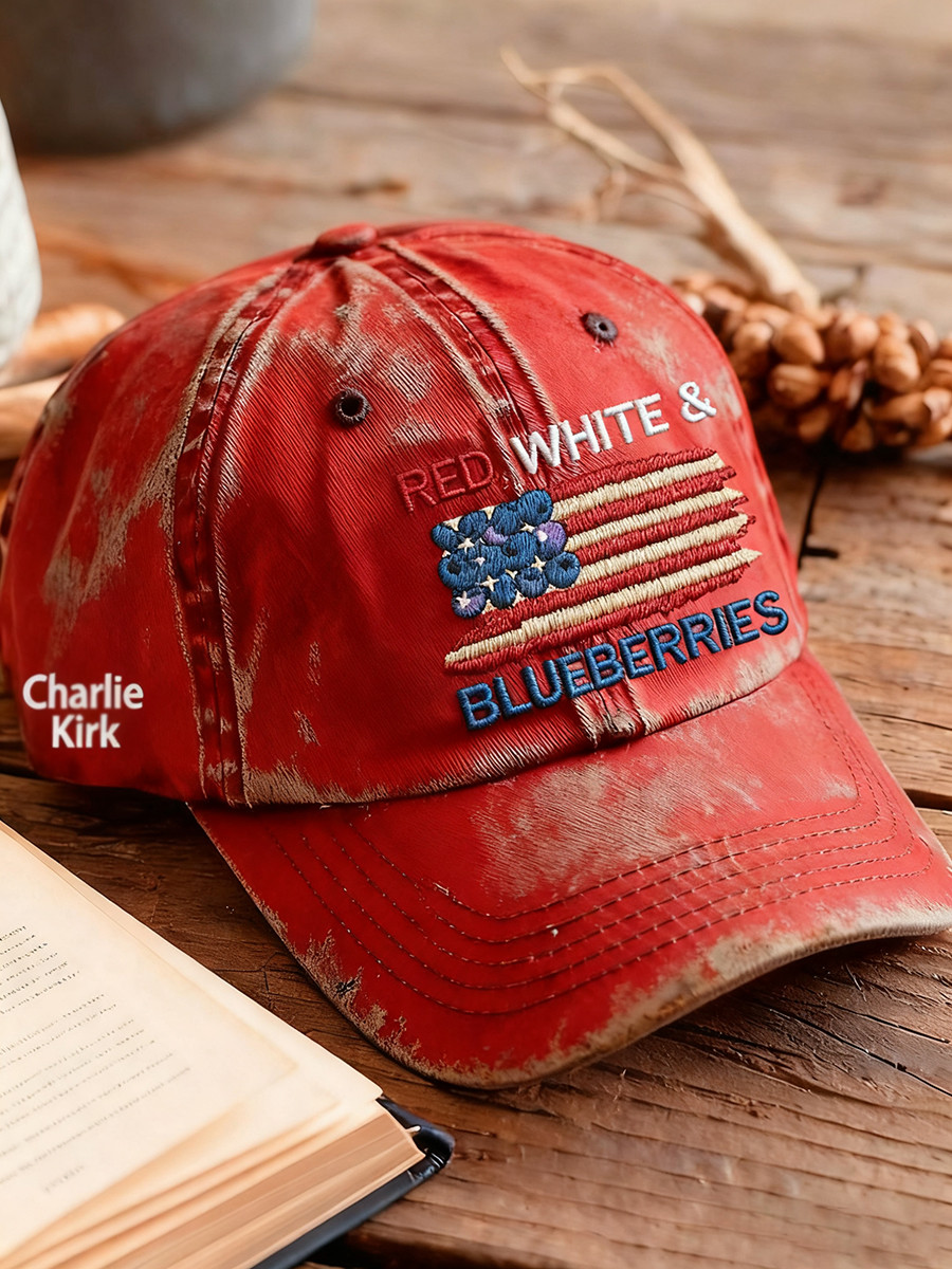 Red White And Blueberries Merch Hat Freedom Charlie Kirk Usa Flag Best Supporters Apparel