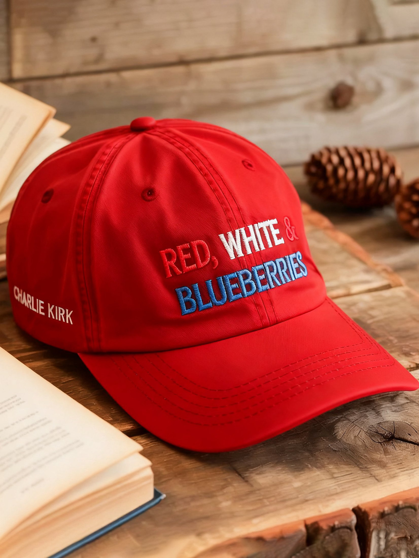 Red White And Blueberries Merch Hat Red Freedom Cap Charlie Kirk Gifts For Dad