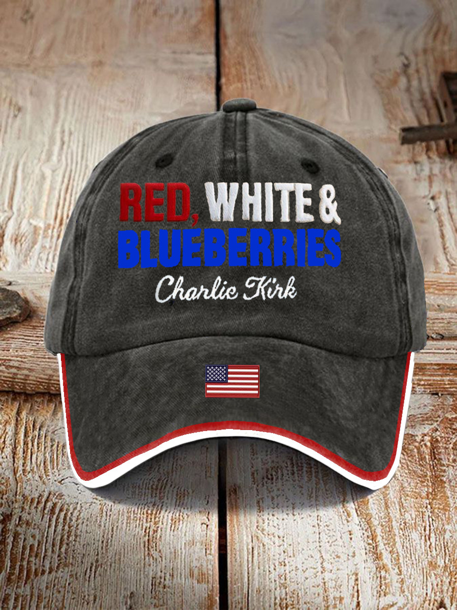 Red White And Blueberries Merch Hat U.S Flag Freedom A True Patriot 1993 2025 Baseball Cap
