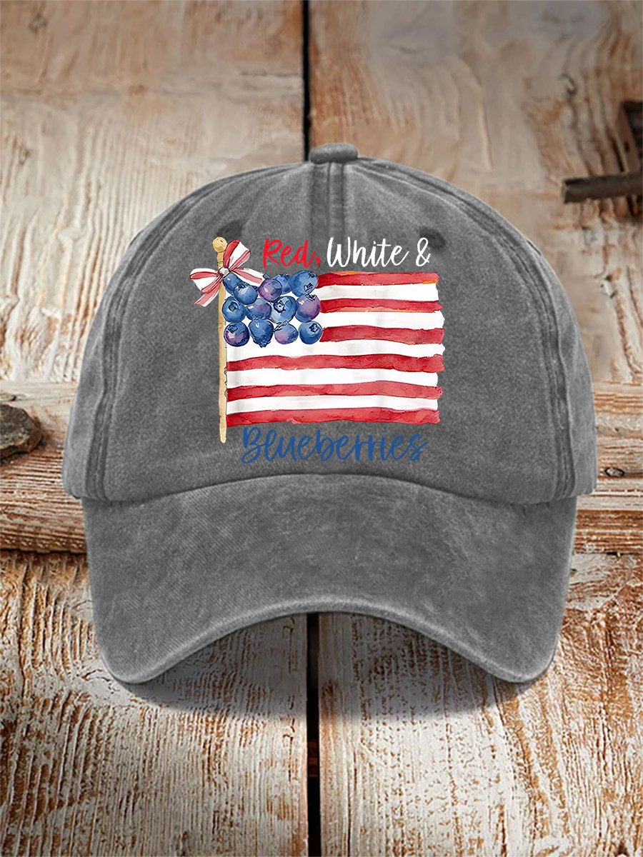 Red White And Blueberries Merch Hat US Flag Blueberries Freedom Charlie Kirk 47 Wore