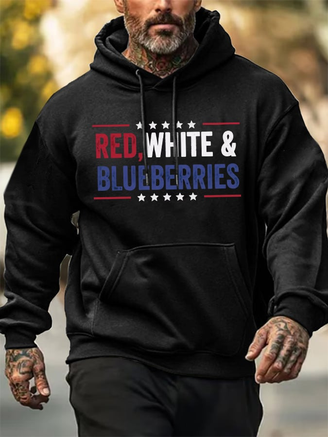 Red White And Blueberries Merch Hoodie Best Commemorative Charlie Kirk 47 Wearing