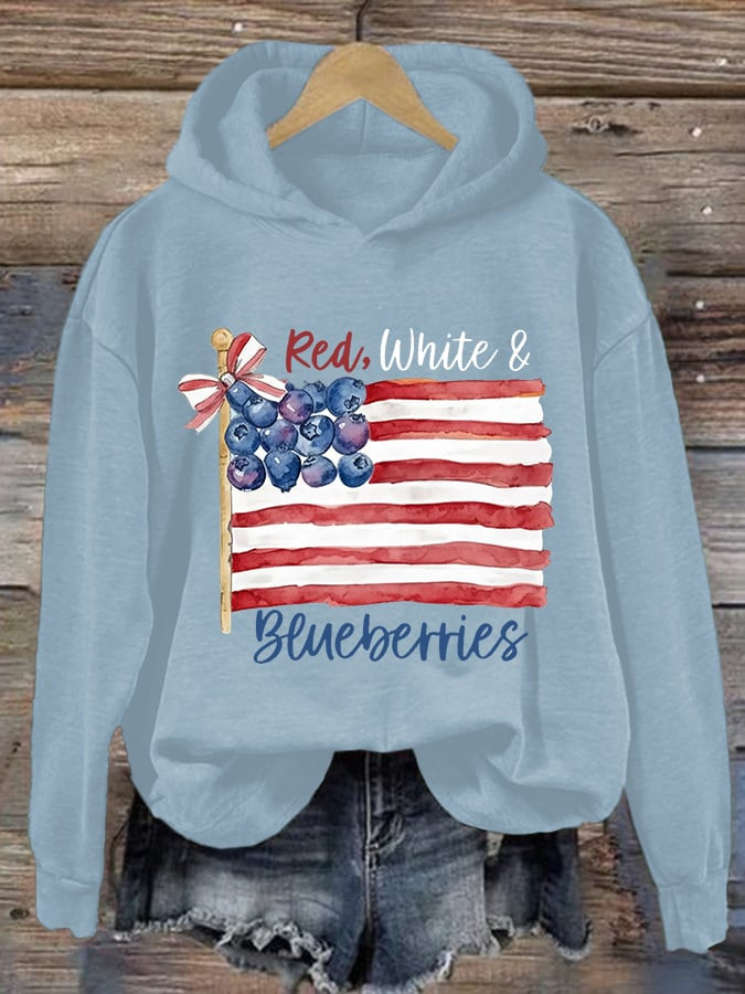 Red White And Blueberries Merch Hoodie Best Freedom Charlie Kirk Wore