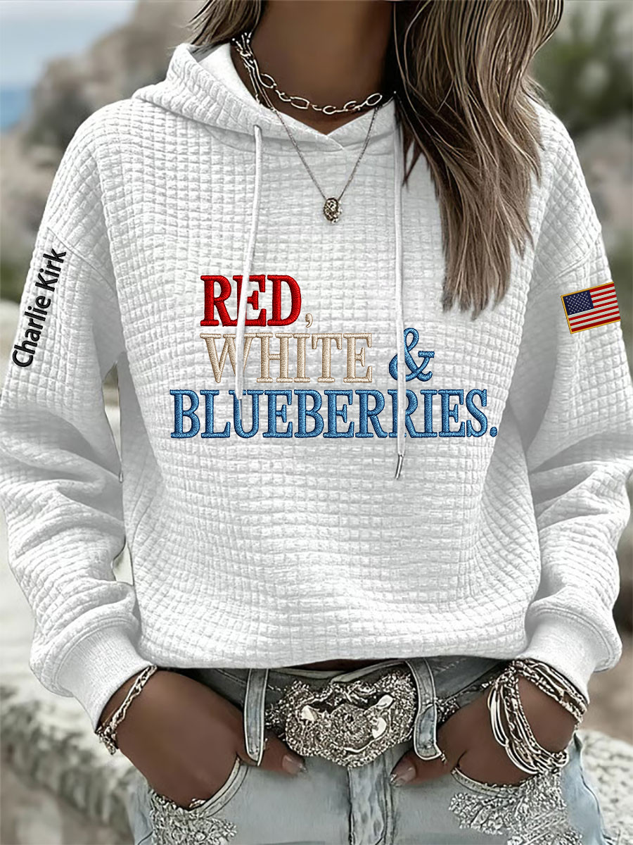 Red White And Blueberries Merch Hoodie Freedom Charlie Kirk 2025 Charlie Kirk Clothing