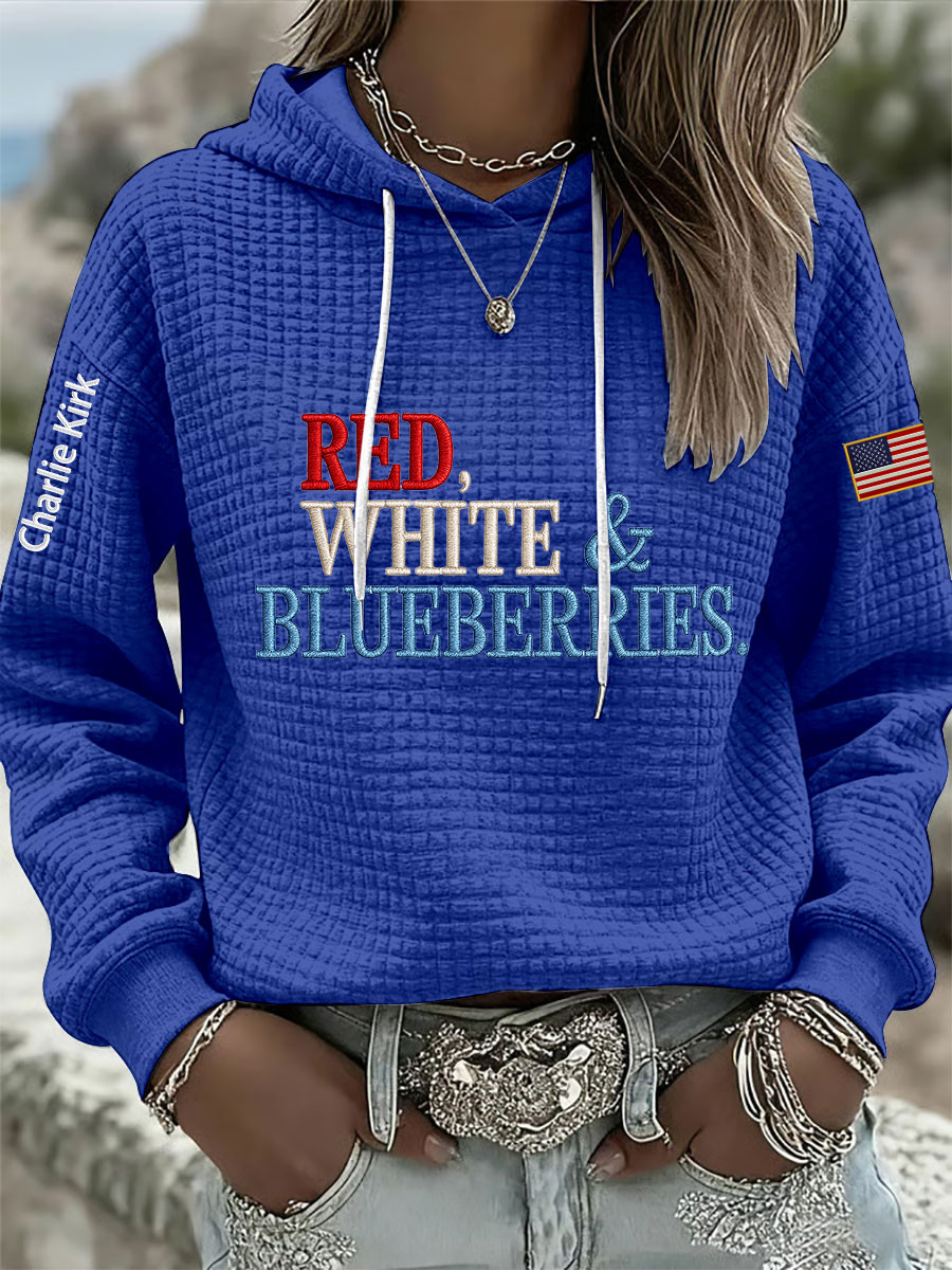 Red White And Blueberries Merch Hoodie Freedom Charlie Kirk 2025 Charlie Kirk Hoodie
