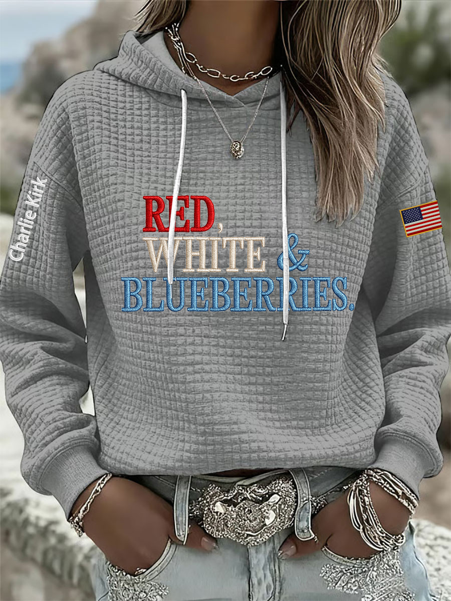 Red White And Blueberries Merch Hoodie Freedom Charlie Kirk 2025 Charlie Kirk Merch